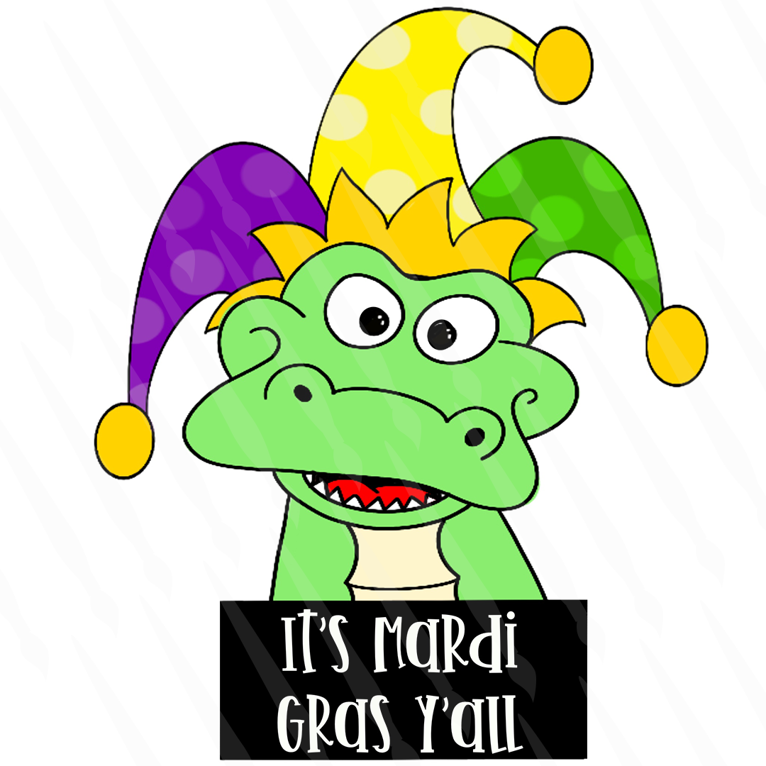Mardi Gras Alligator Template & Digital Cut File