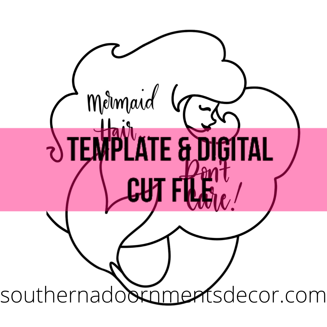 Mermaid Hair Template & Digital Cut File