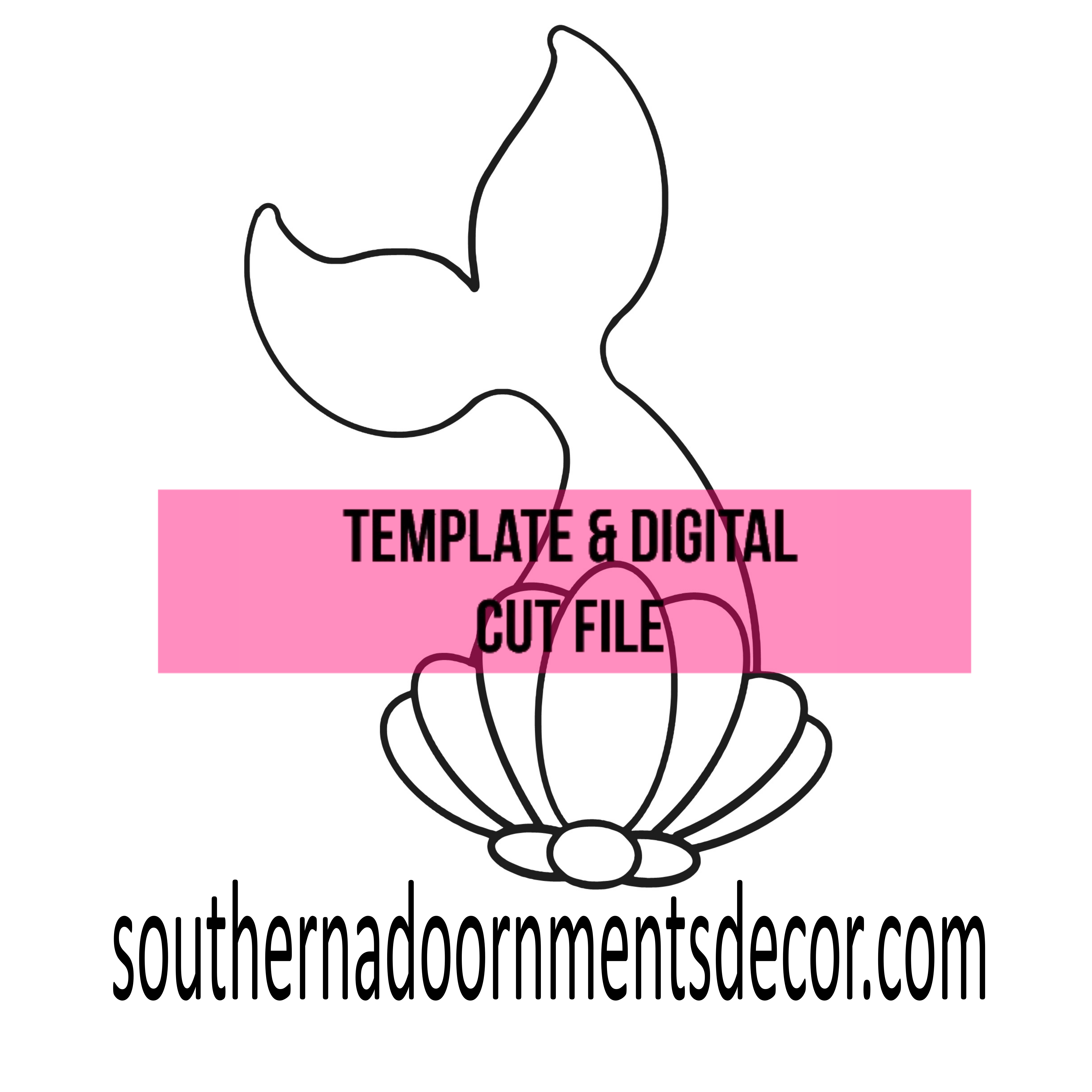 Mermaid Tail Template & Digital Cut File