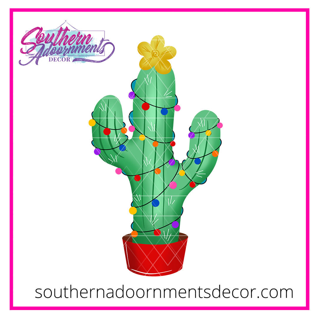 Merry Christmas Cactus Blank
