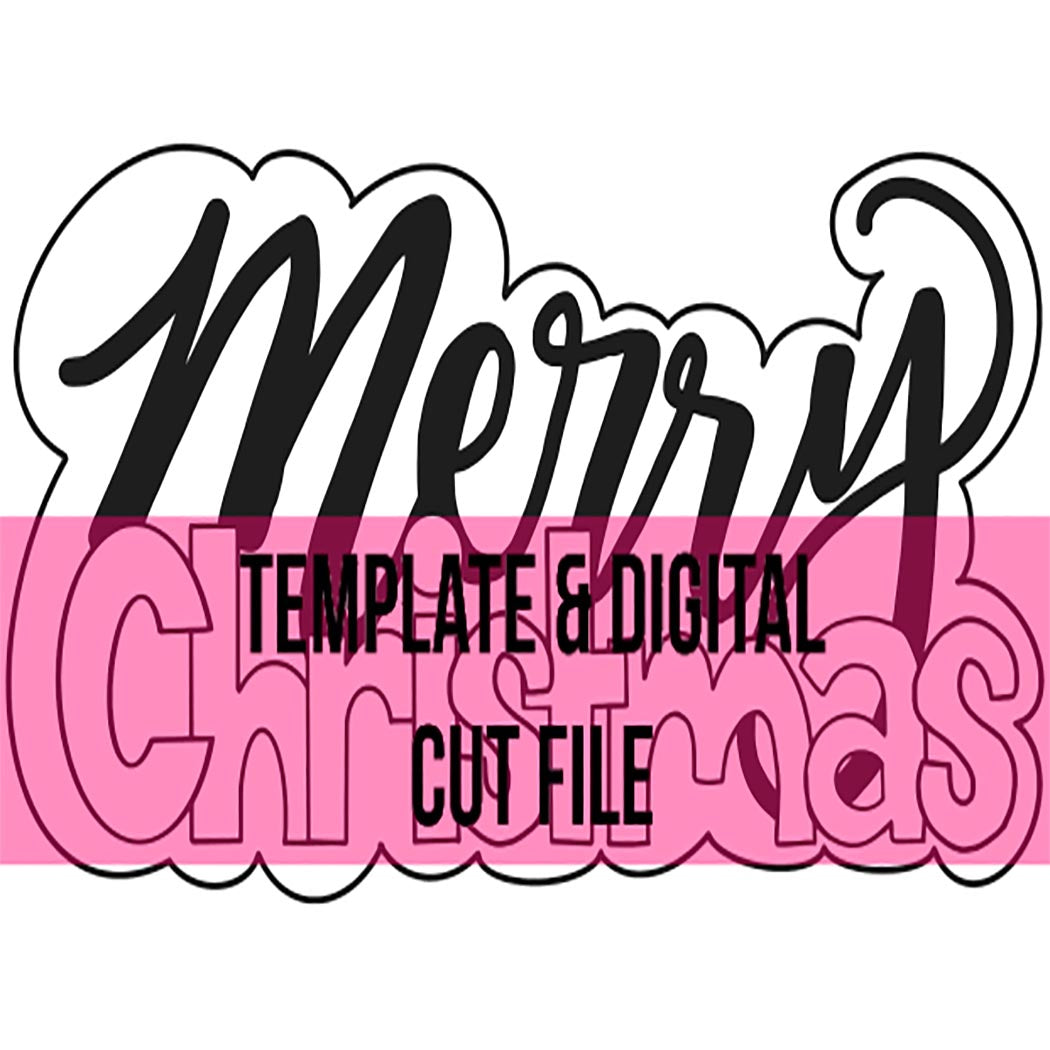 Merry Christmas Template & Digital Cut File