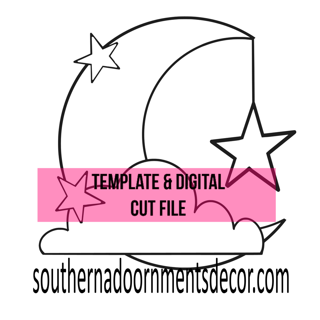 Moon and Stars Template &amp; Digital Cut File – Southern Adoornments Decor