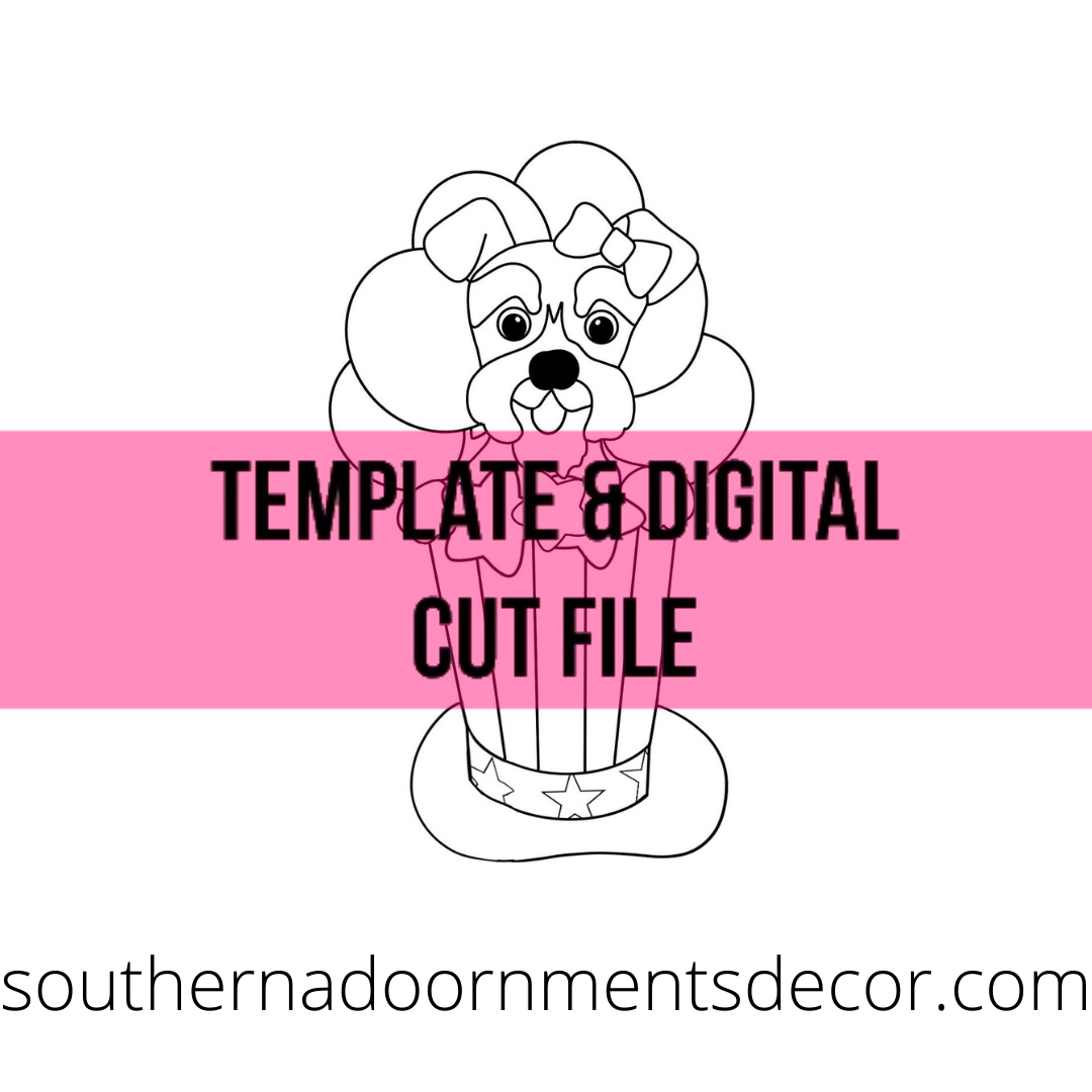 Patriotic Pup Template & Digital Cut File