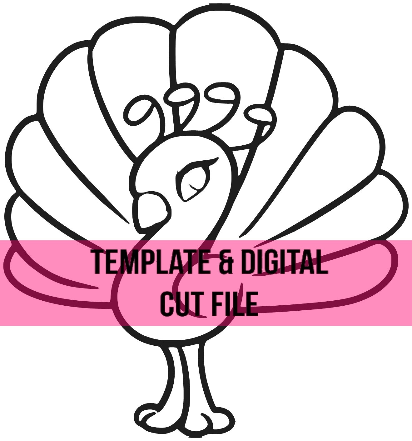 Peacock Template & Digital Cut File