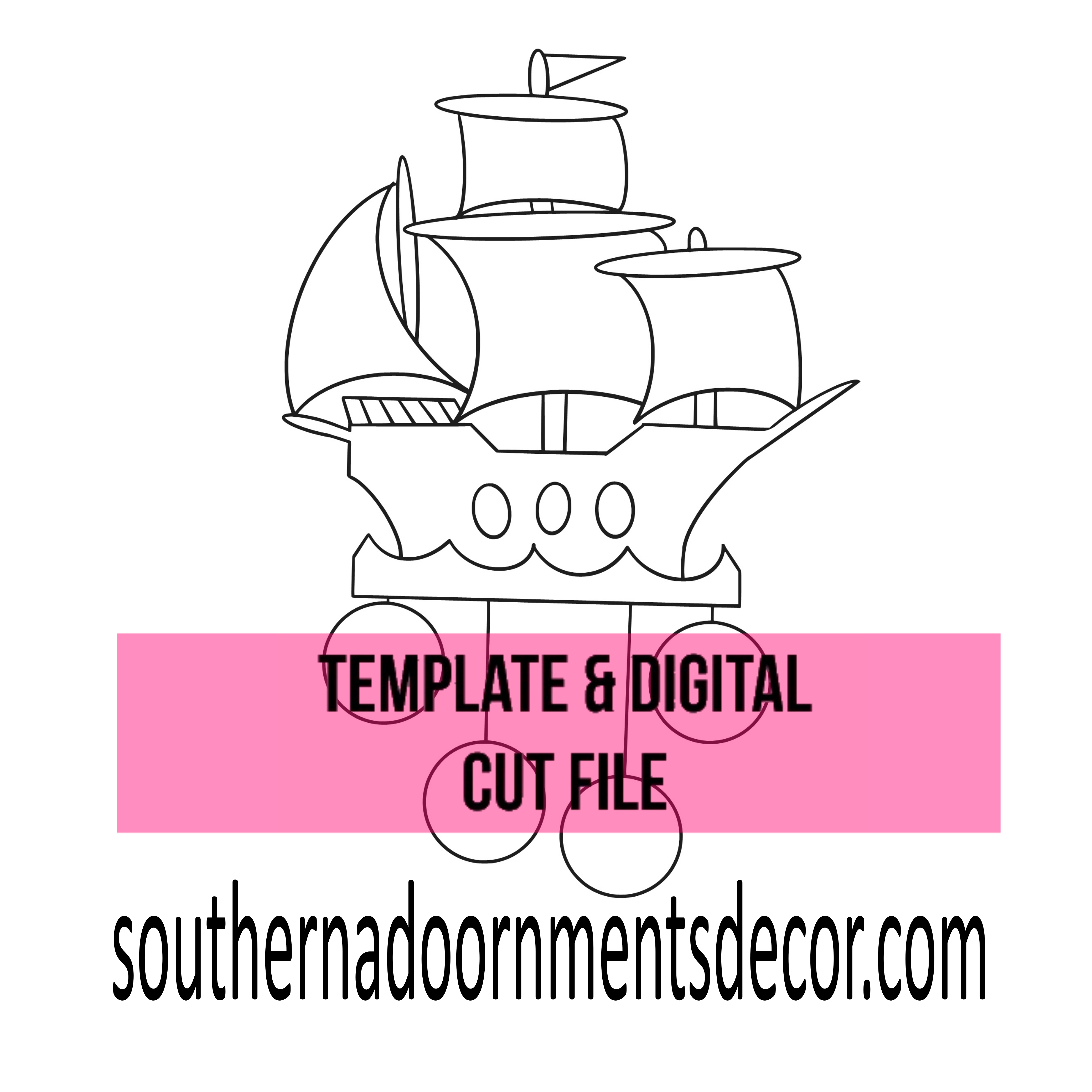 Pirate Ship Template & Digital Cut File
