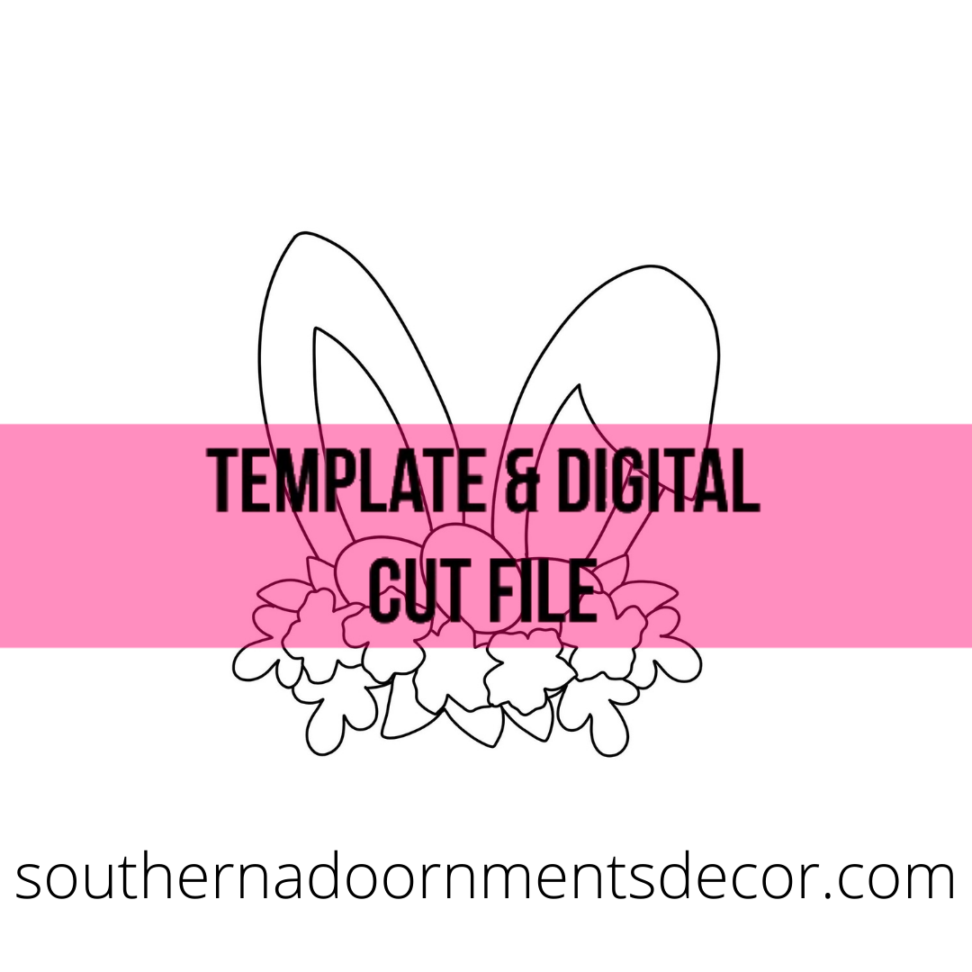 Rabbit Ears with Floral Egg Crown Template & Digital Cut File