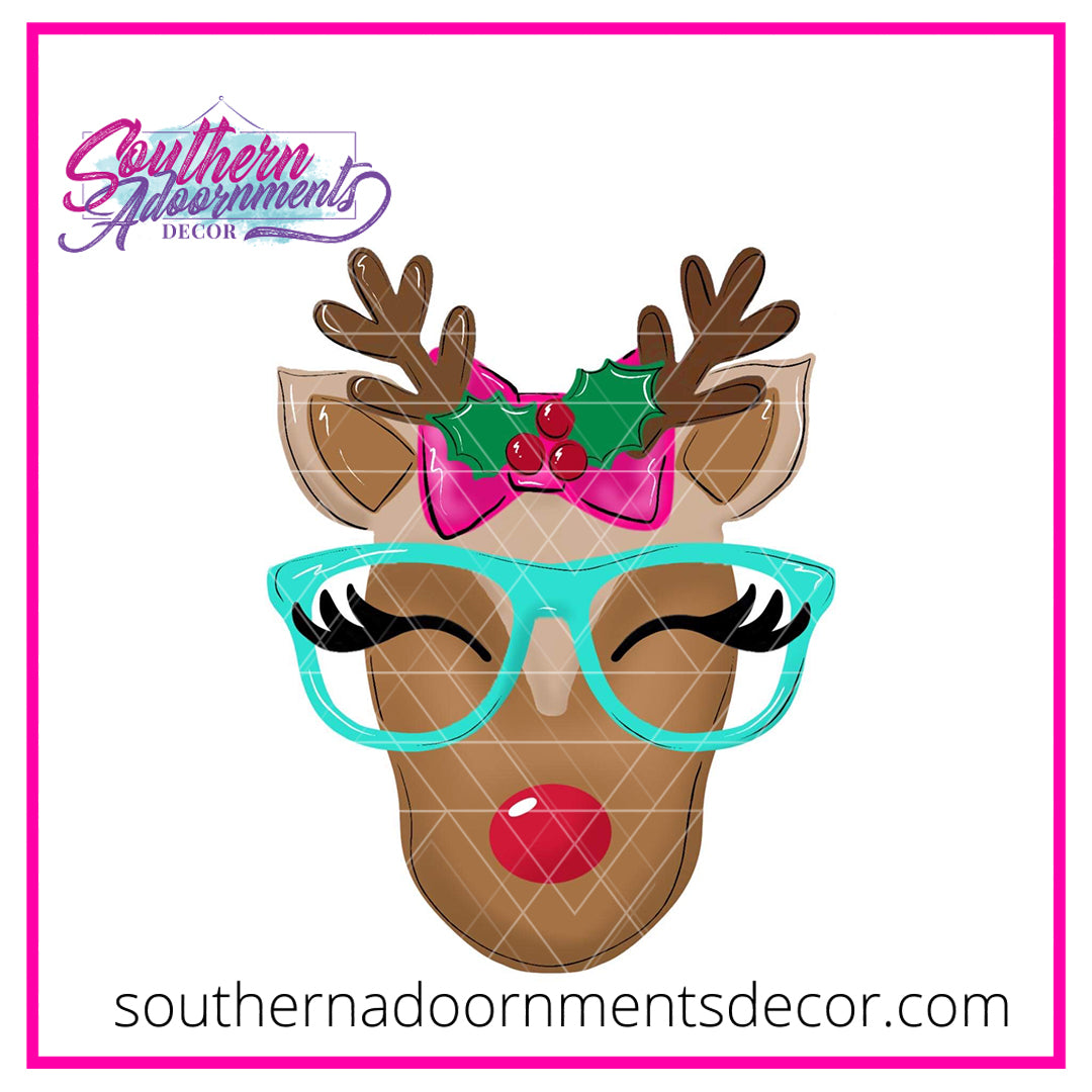 Reindeer with Glasses Blank