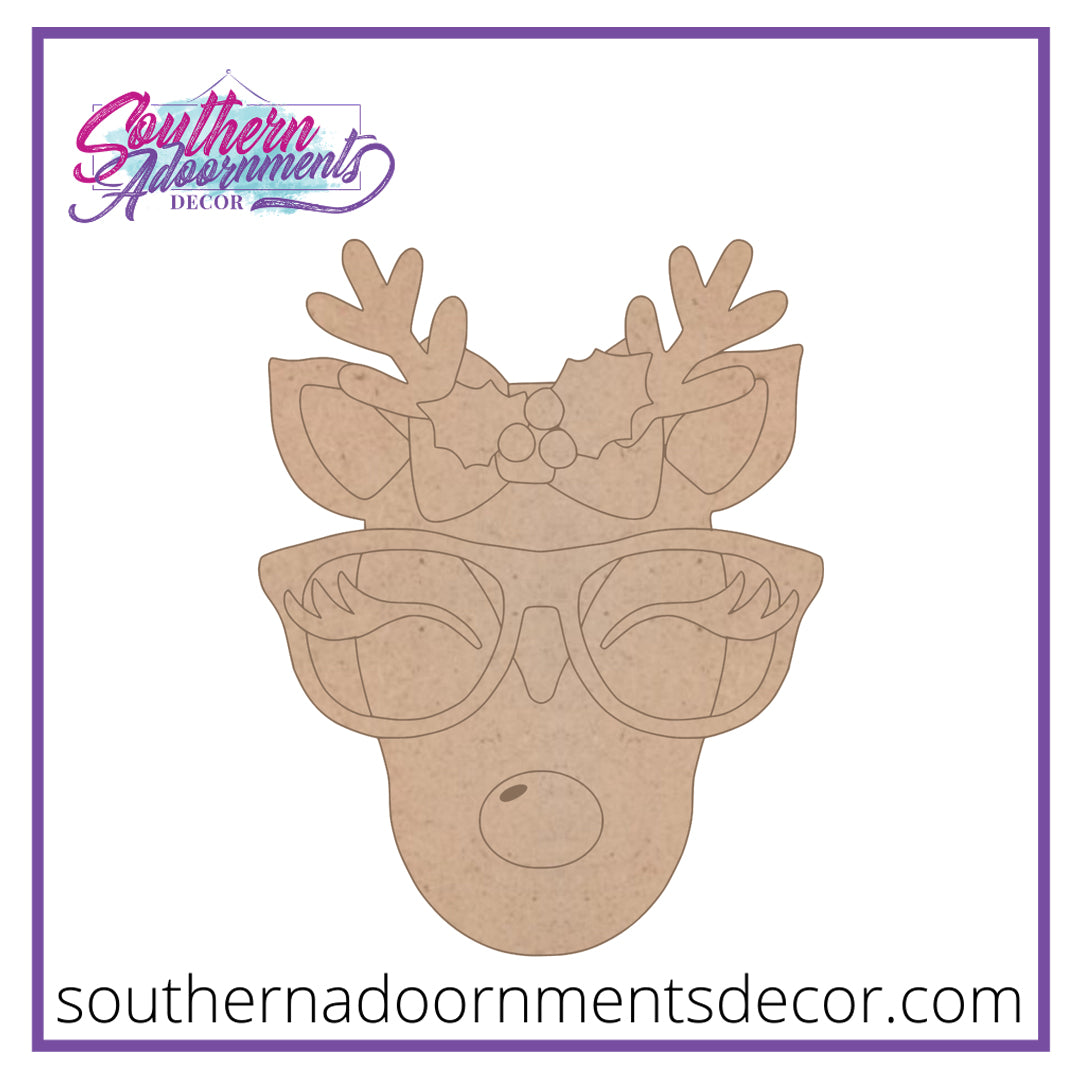 Reindeer with Glasses Blank
