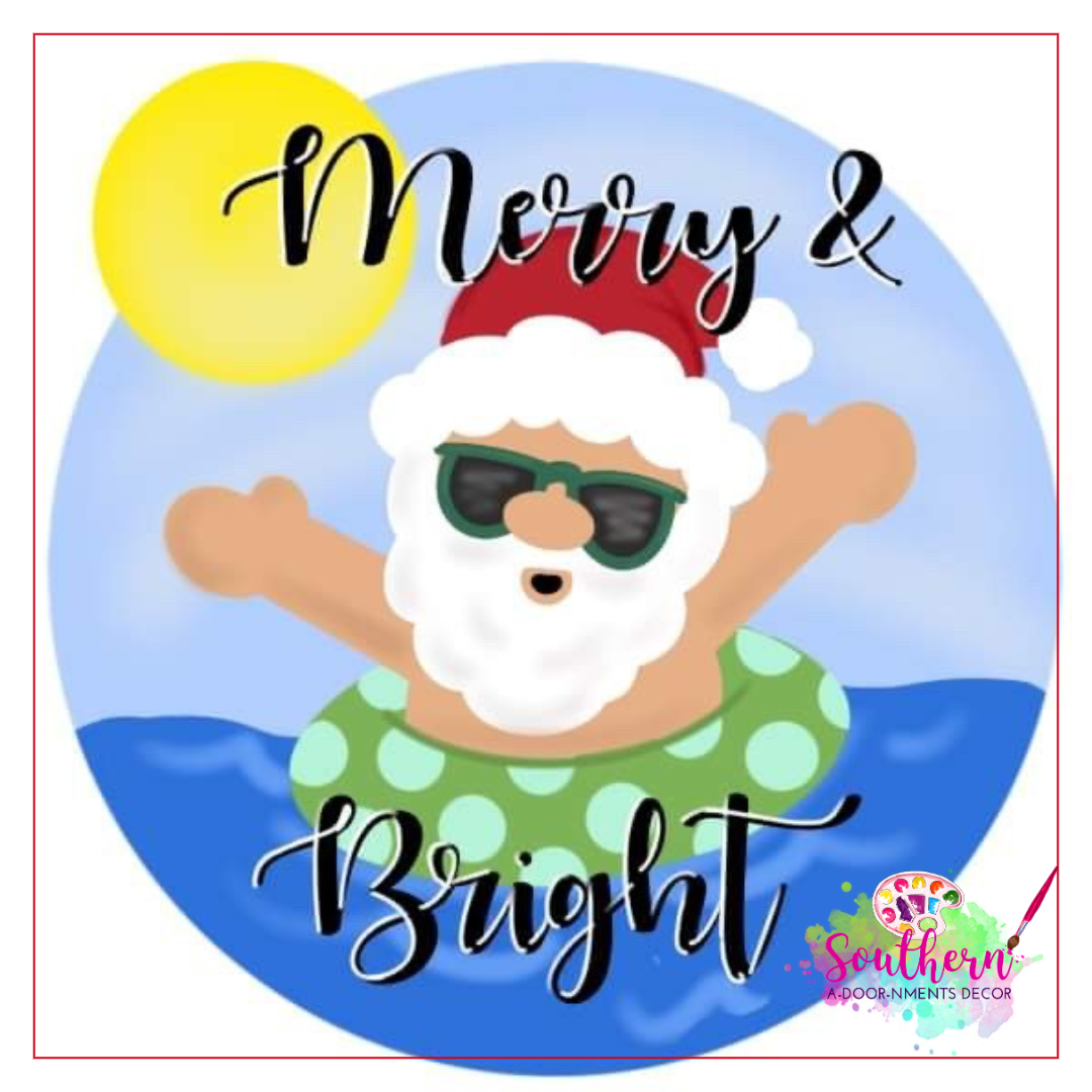 Merry and Bright Santa Template & Digital Cut File