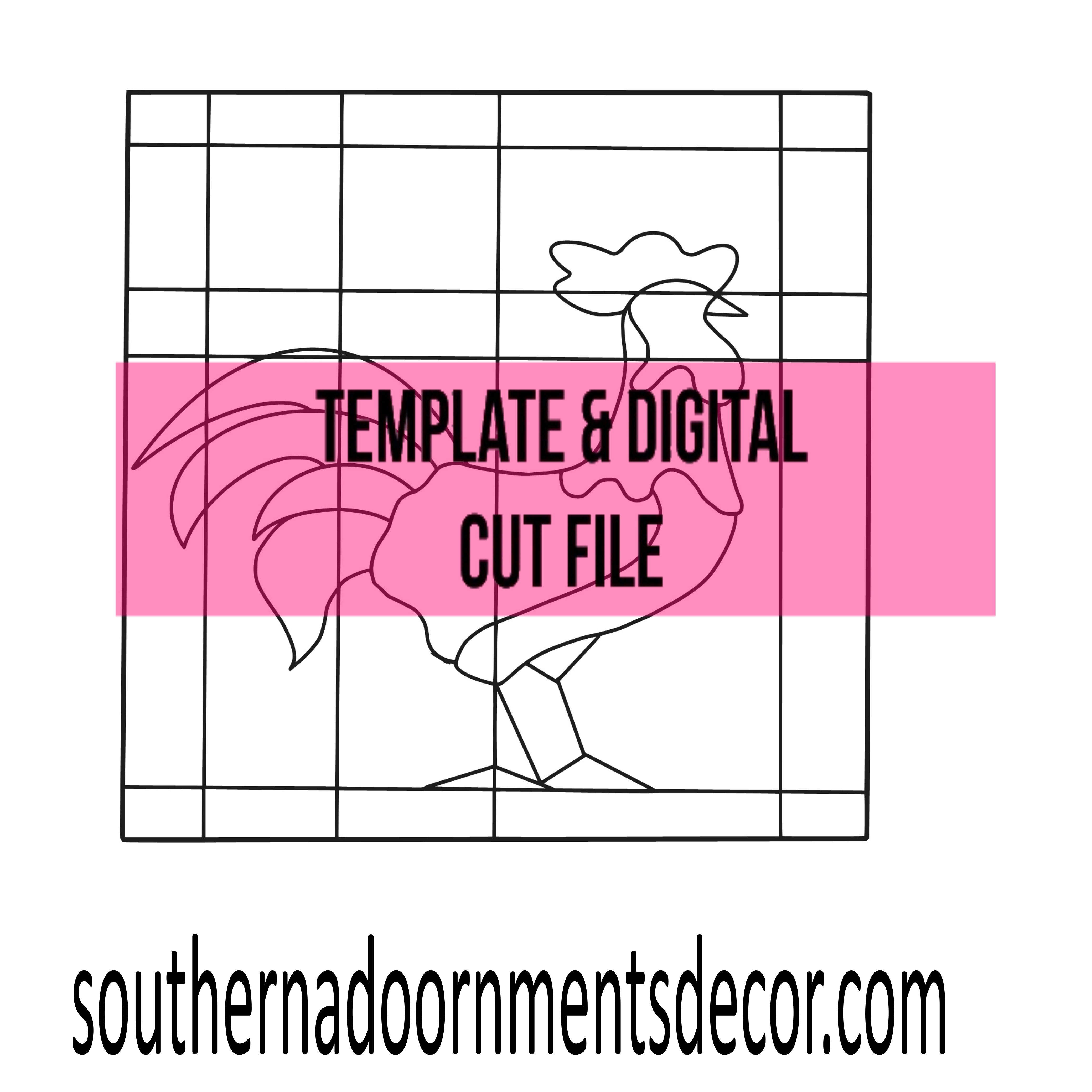Rooster Quilt Template & Digital Cut File