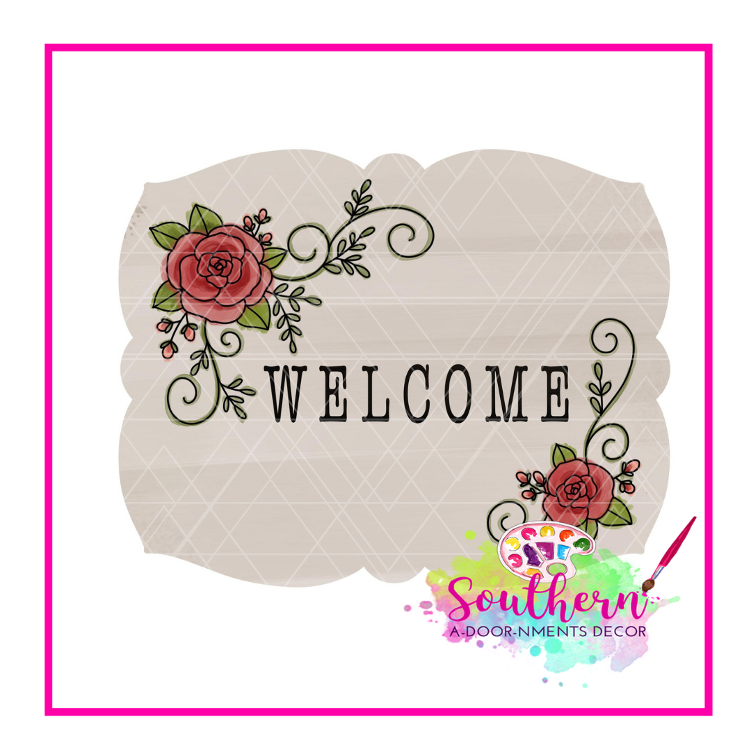 Rose Welcome Template & Digital Cut File – Southern Adoornments Decor