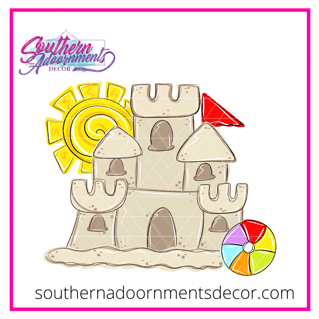 Sand Castle Template & Digital Cut File Southern Adoornments Decor