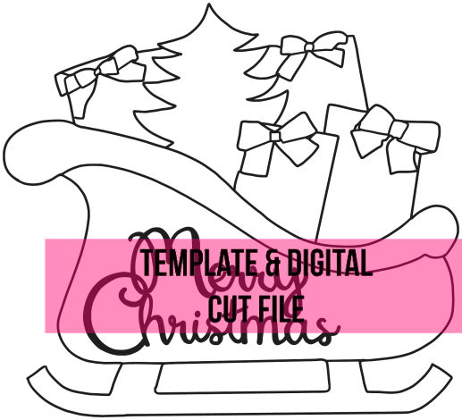 Santa Sleigh Template & Digital Cut File