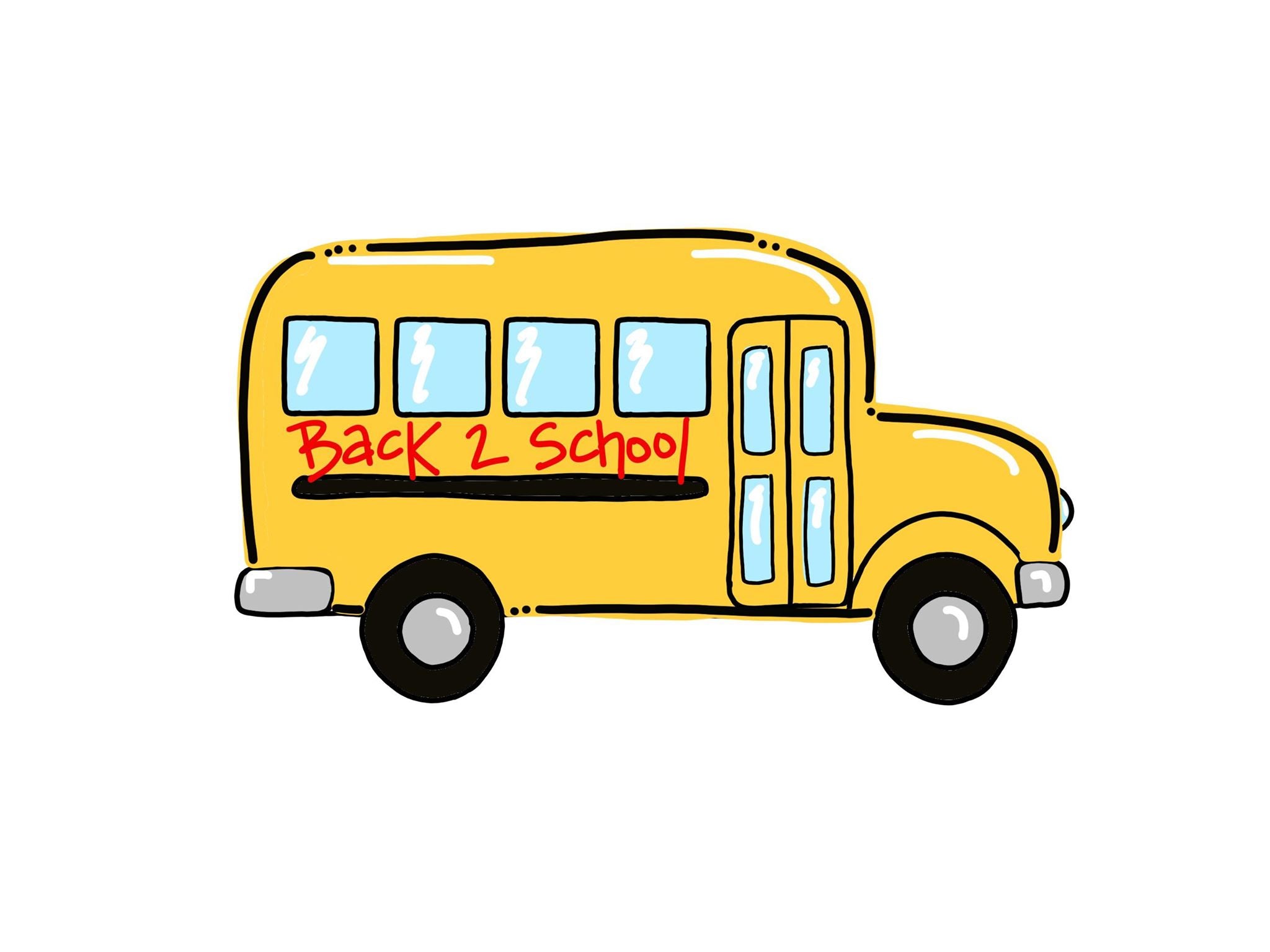 School Bus Side View Template & Digital Cut File