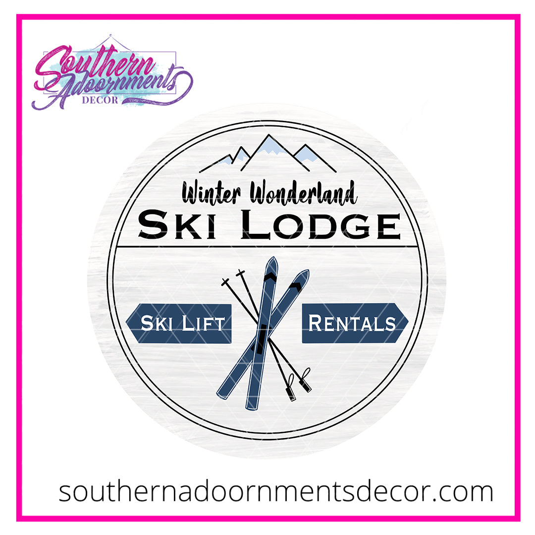 Ski Lodge Sign Blank