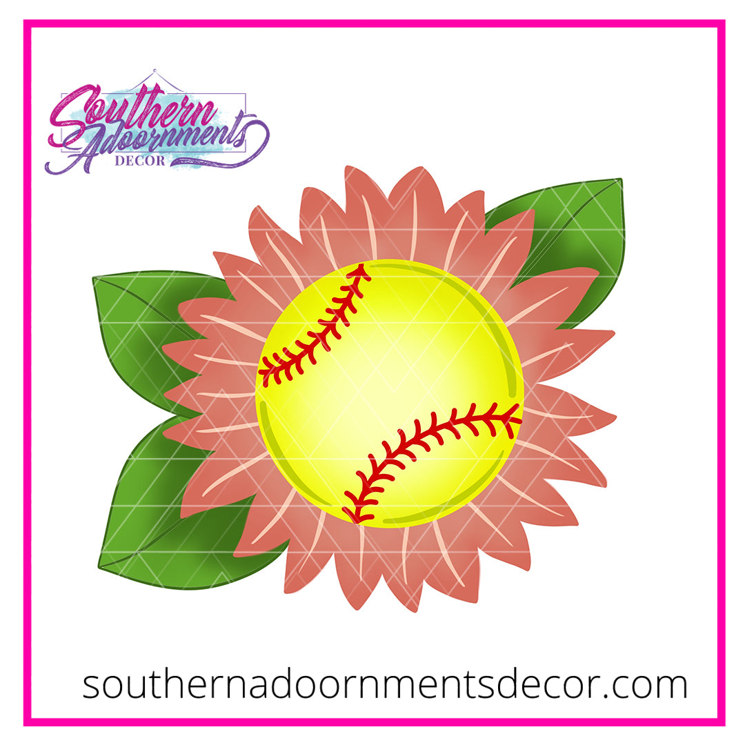 Softball Flower Blank
