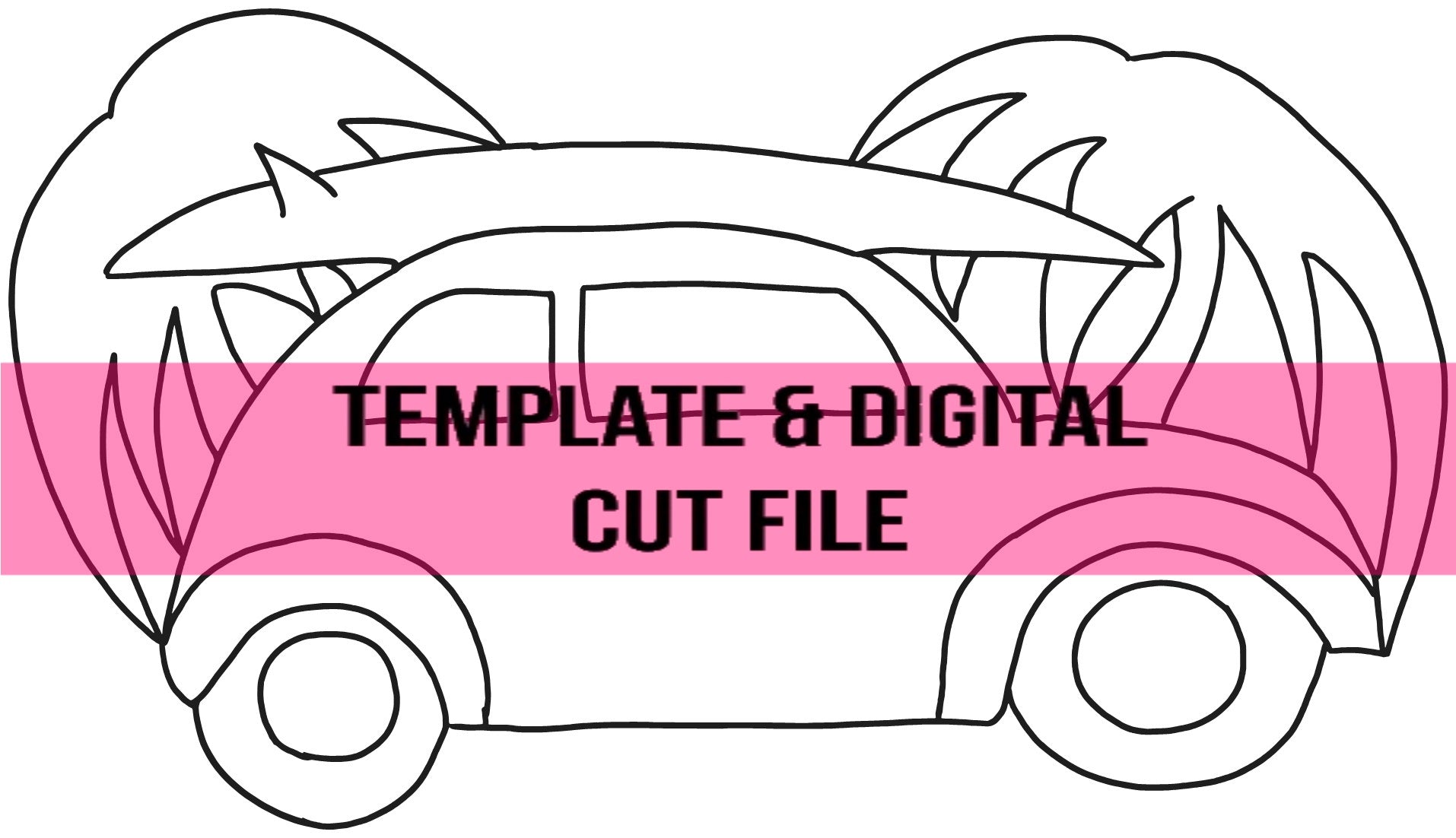 Surfer Car Template & Digital Cut File
