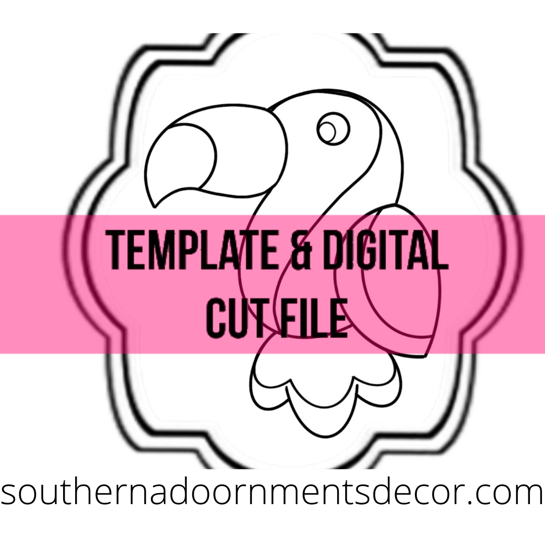 Toucan in Frame Template & Digital Cut File