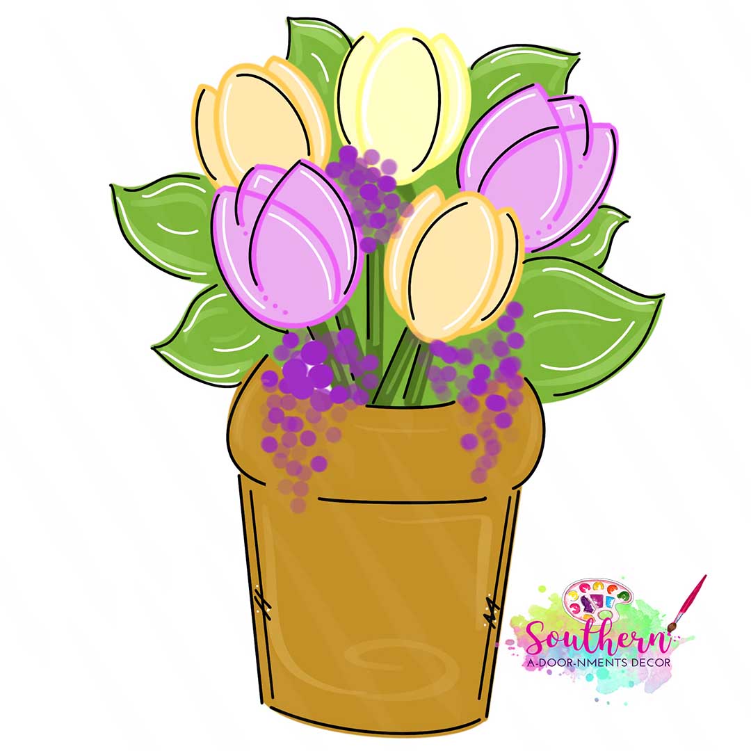 Tulip Pot Template & Digital Cut File