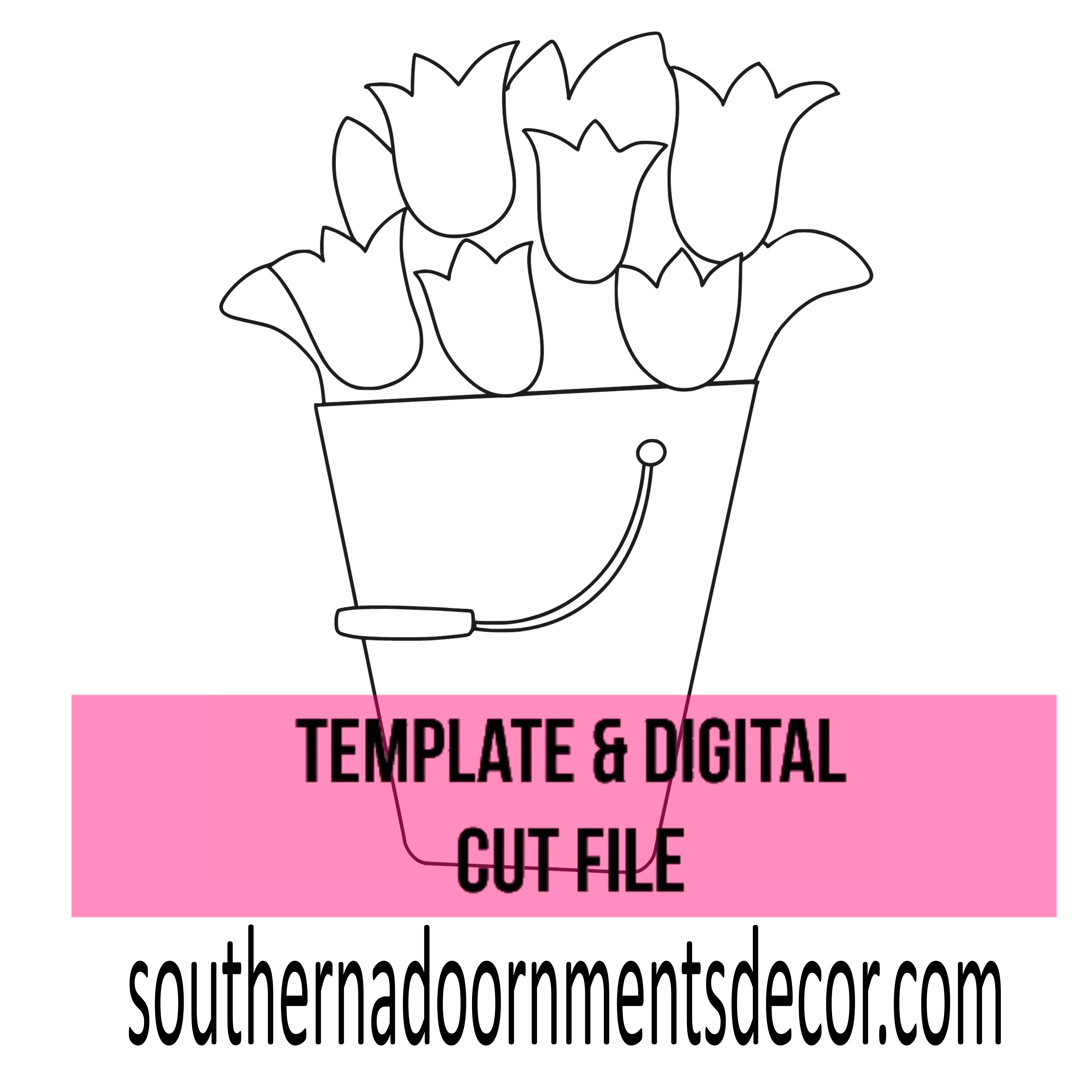 Tulip Pail Template & Digital Cut File