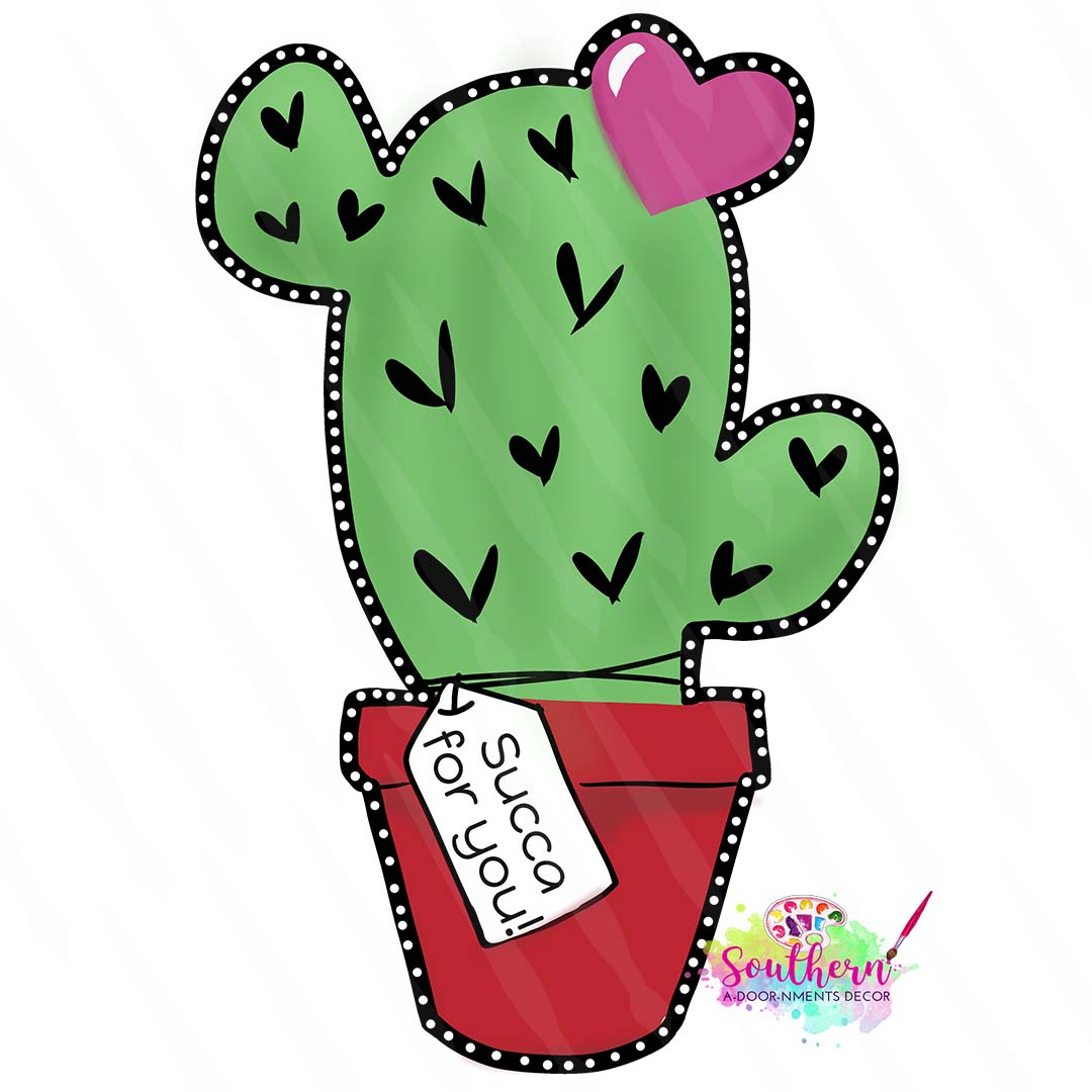 Valentine Cactus Template & Digital Cut File