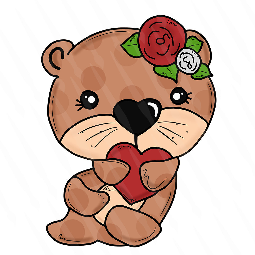 Valentine Otter Template & Digital Cut File