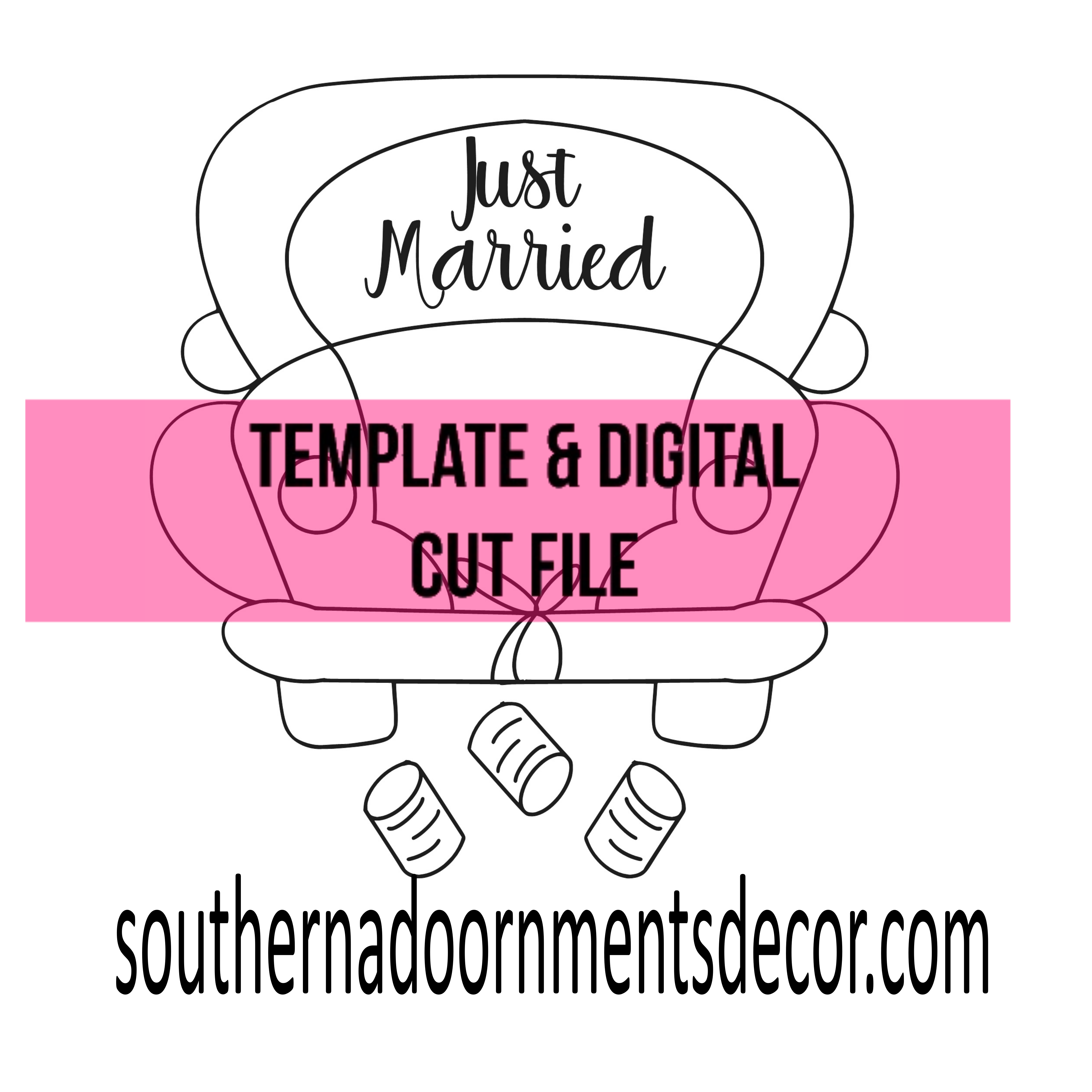 Wedding Car Template & Digital Cut File