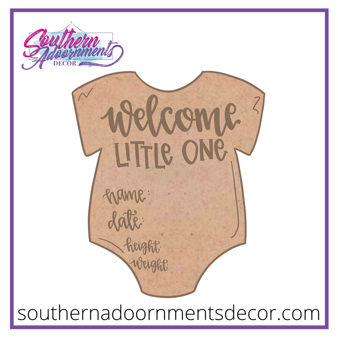 Welcome Baby Onesie Blank