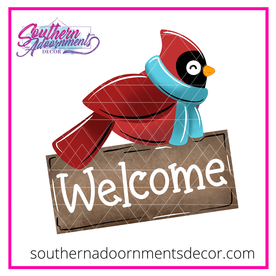 Cardinal Note Welcom Welcome Cardinal Template & Digital Cut File – Southern Adoornments Decor