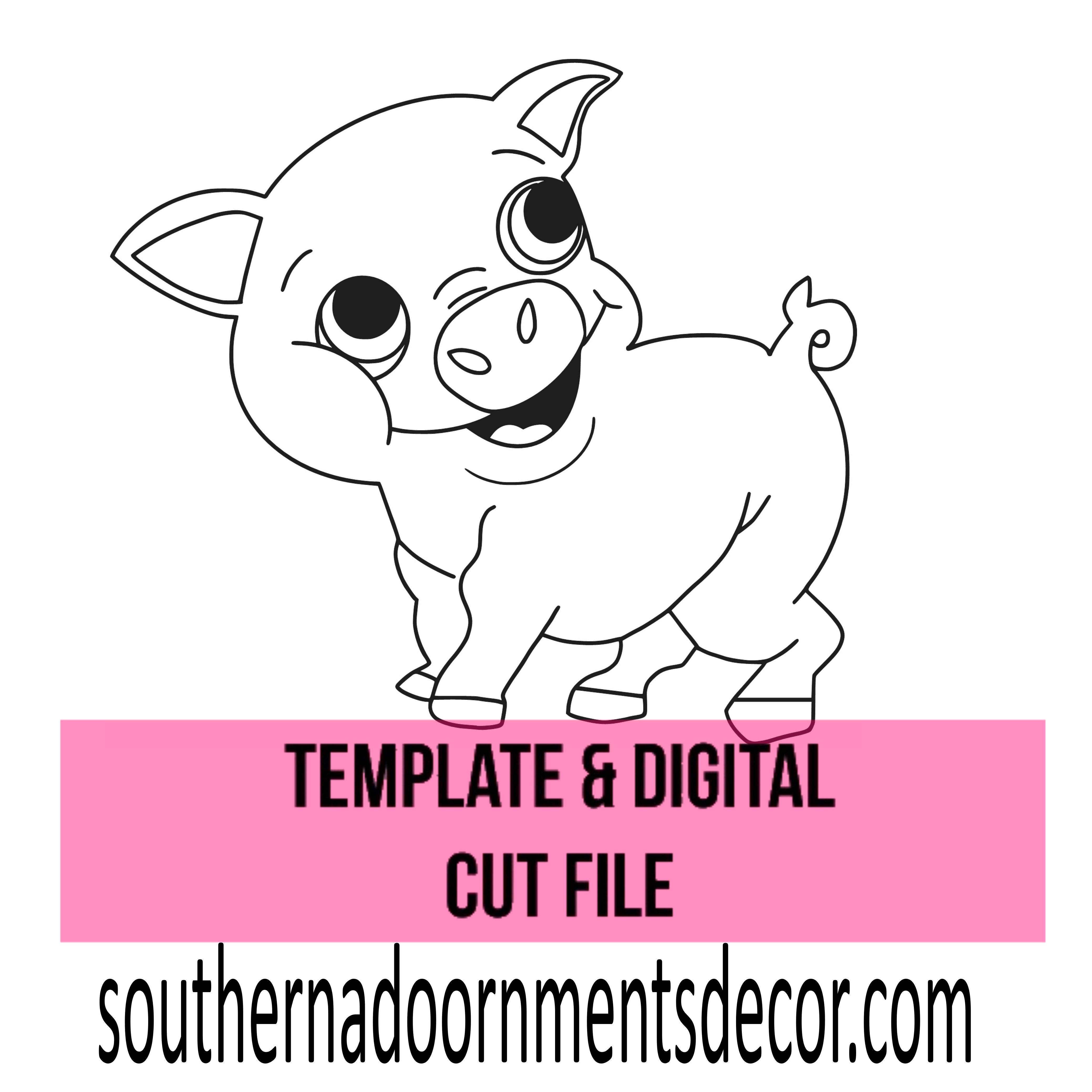 Wilbur The Pig Template & Digital Cut File