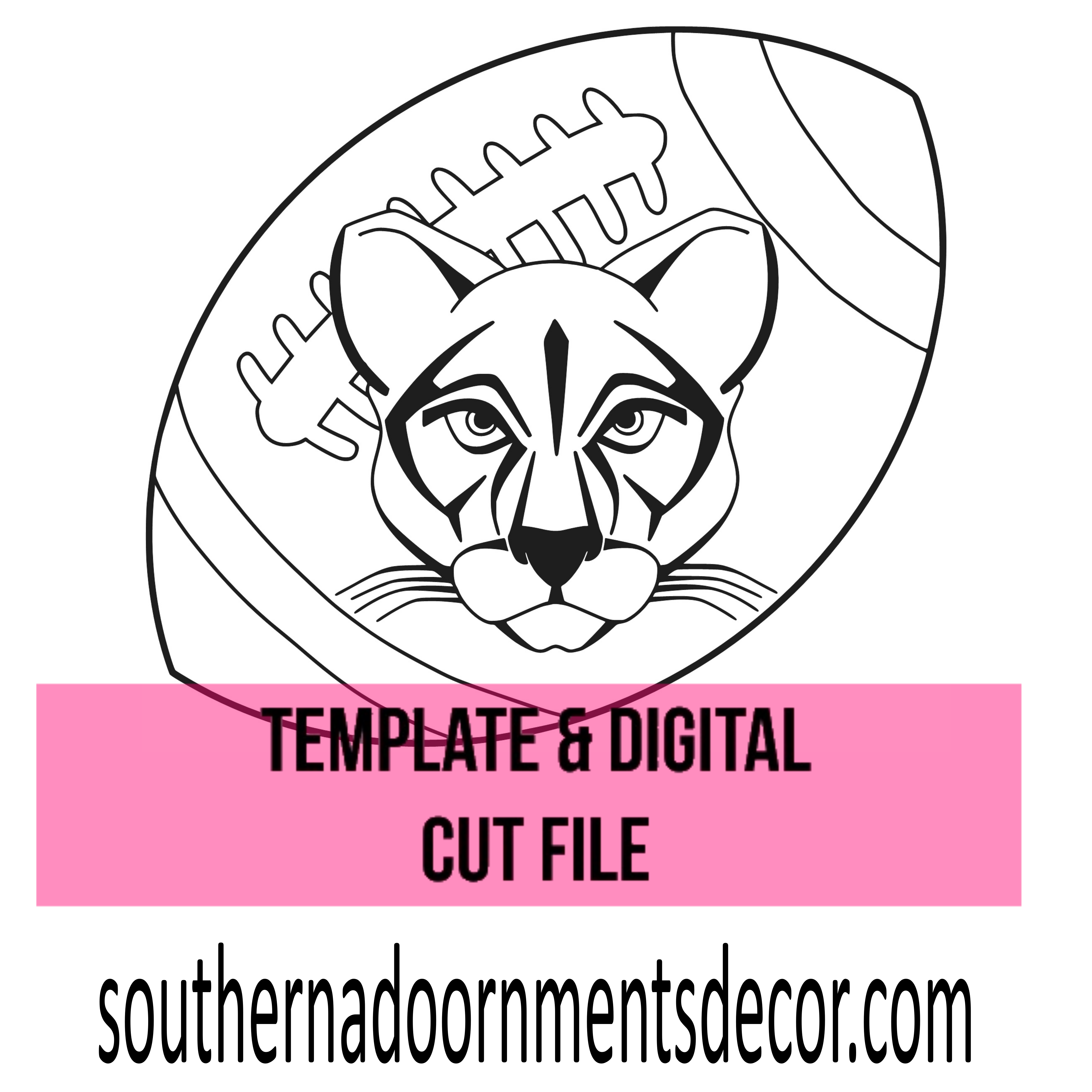 Wild Cat Football Template & Digital Cut File