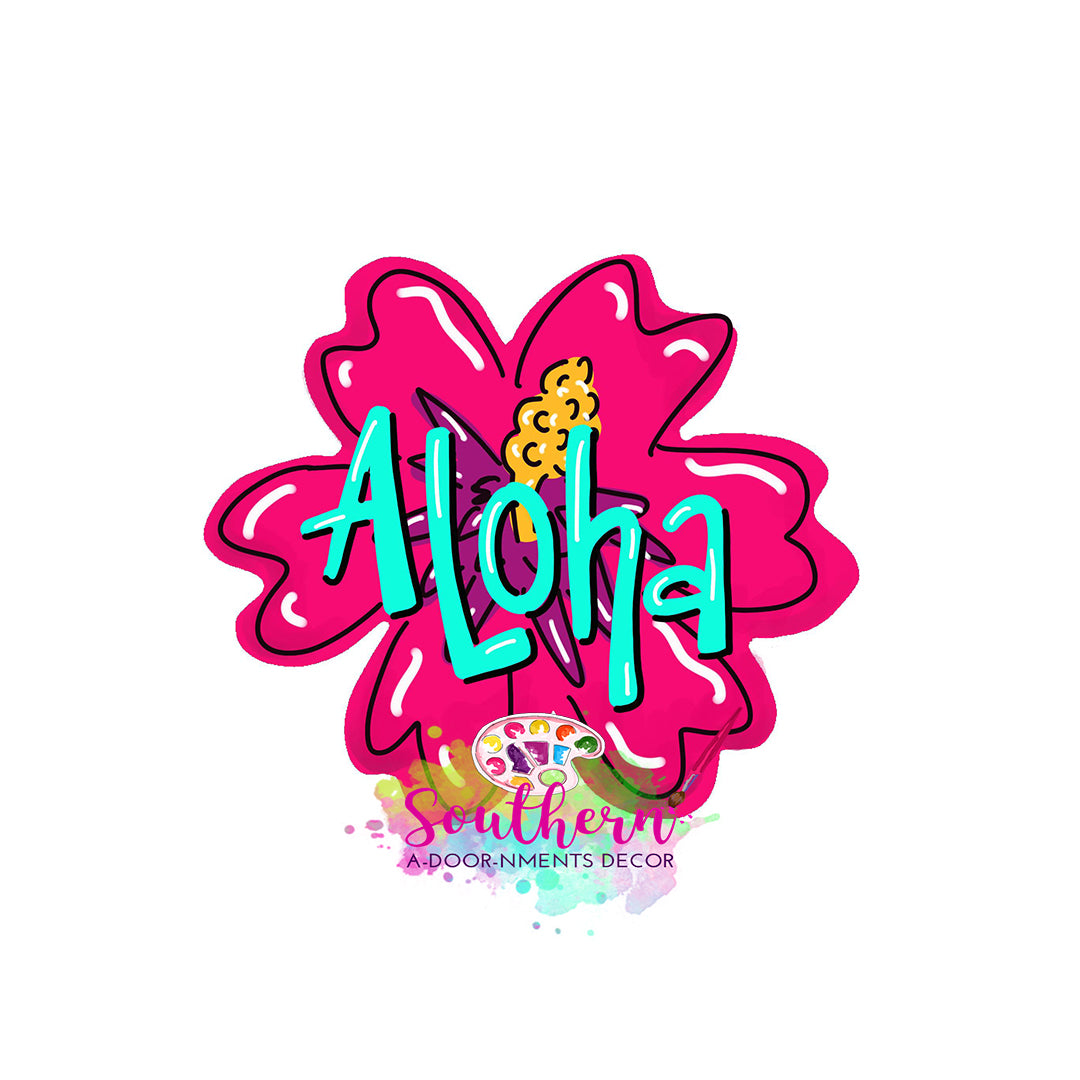 Aloha Flower Template & Digital Cut File