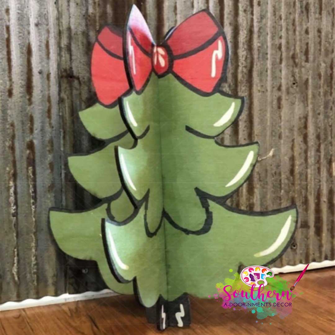 Christmas Tree With Bow Sitter Template & Digital Cut File