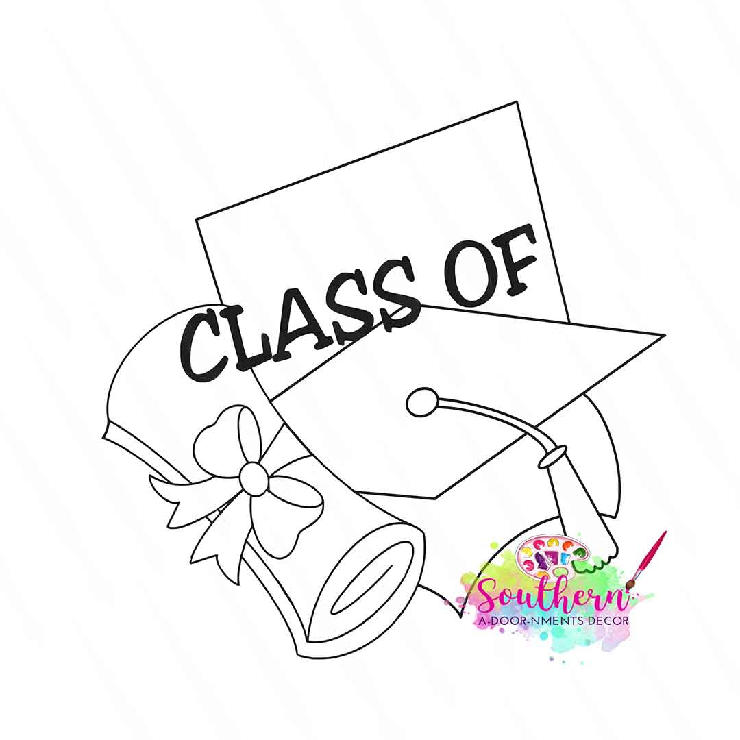 Diploma and Hat Class of Template & Digital Cut File