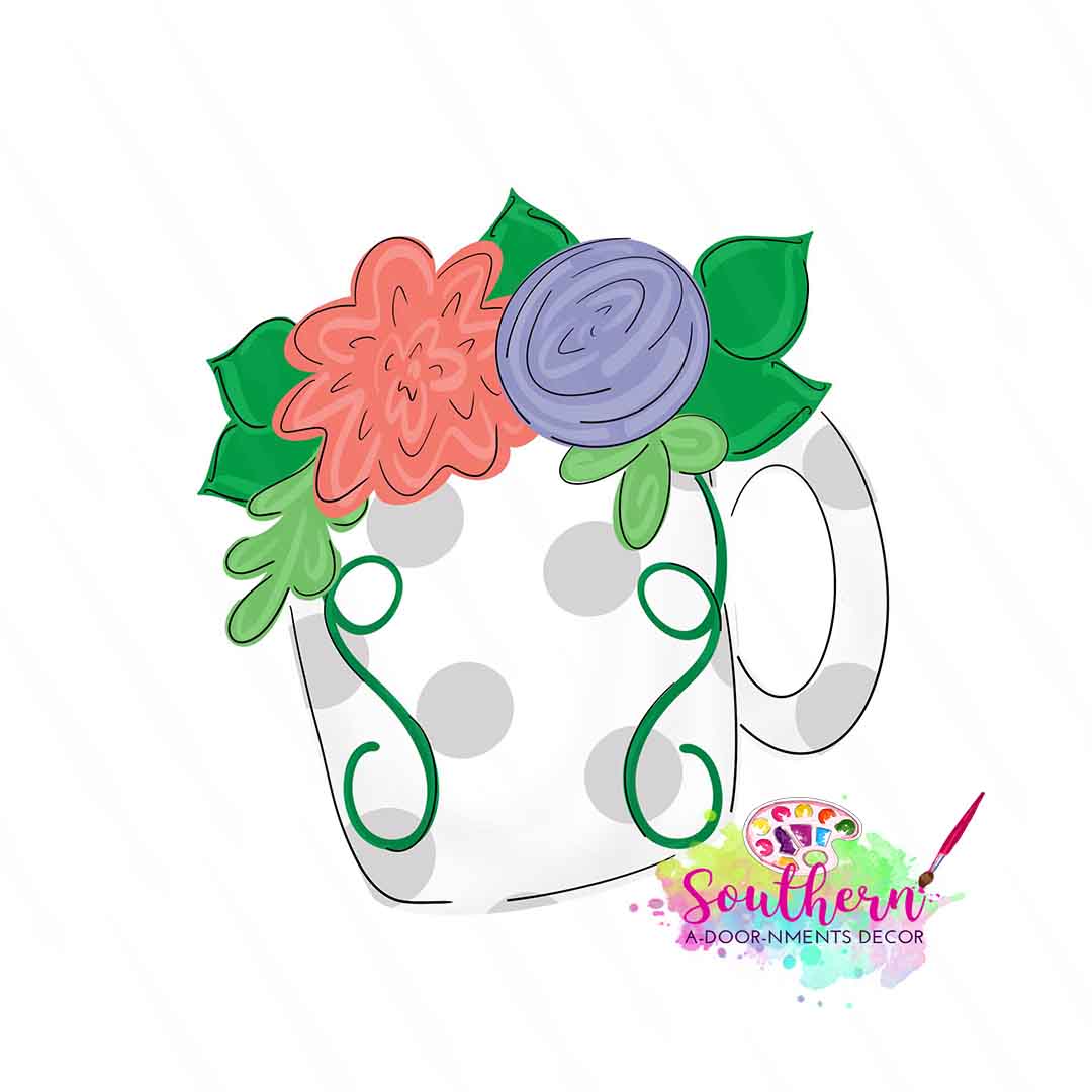 Floral Cup Wooden Blank