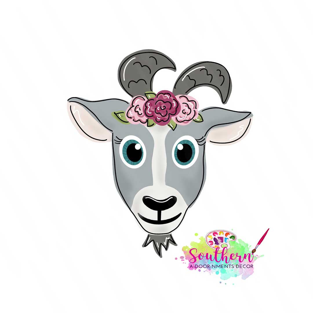 Floral Goat Template & Digital Cut File