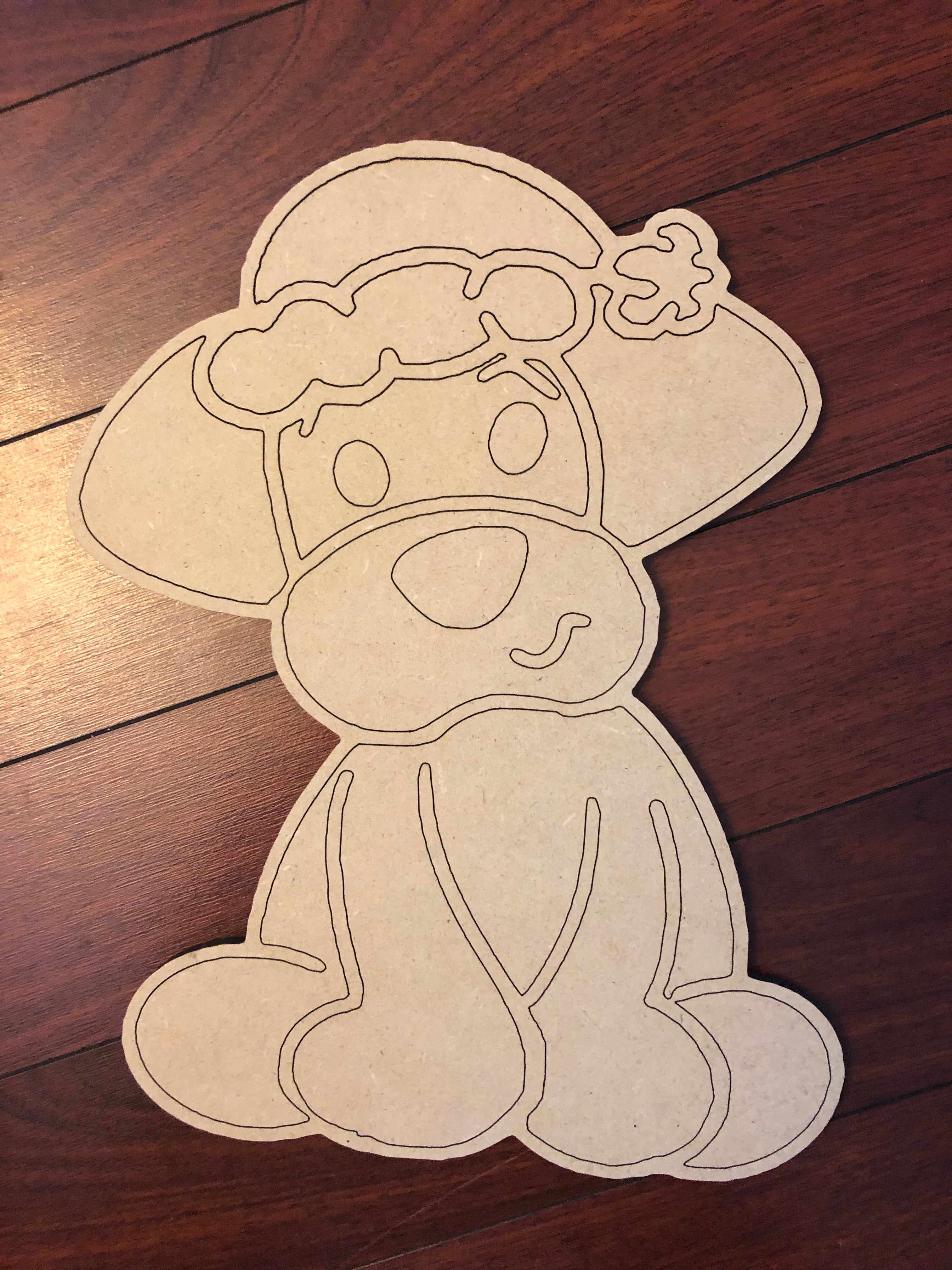 Christmas Puppy Wooden BLANK