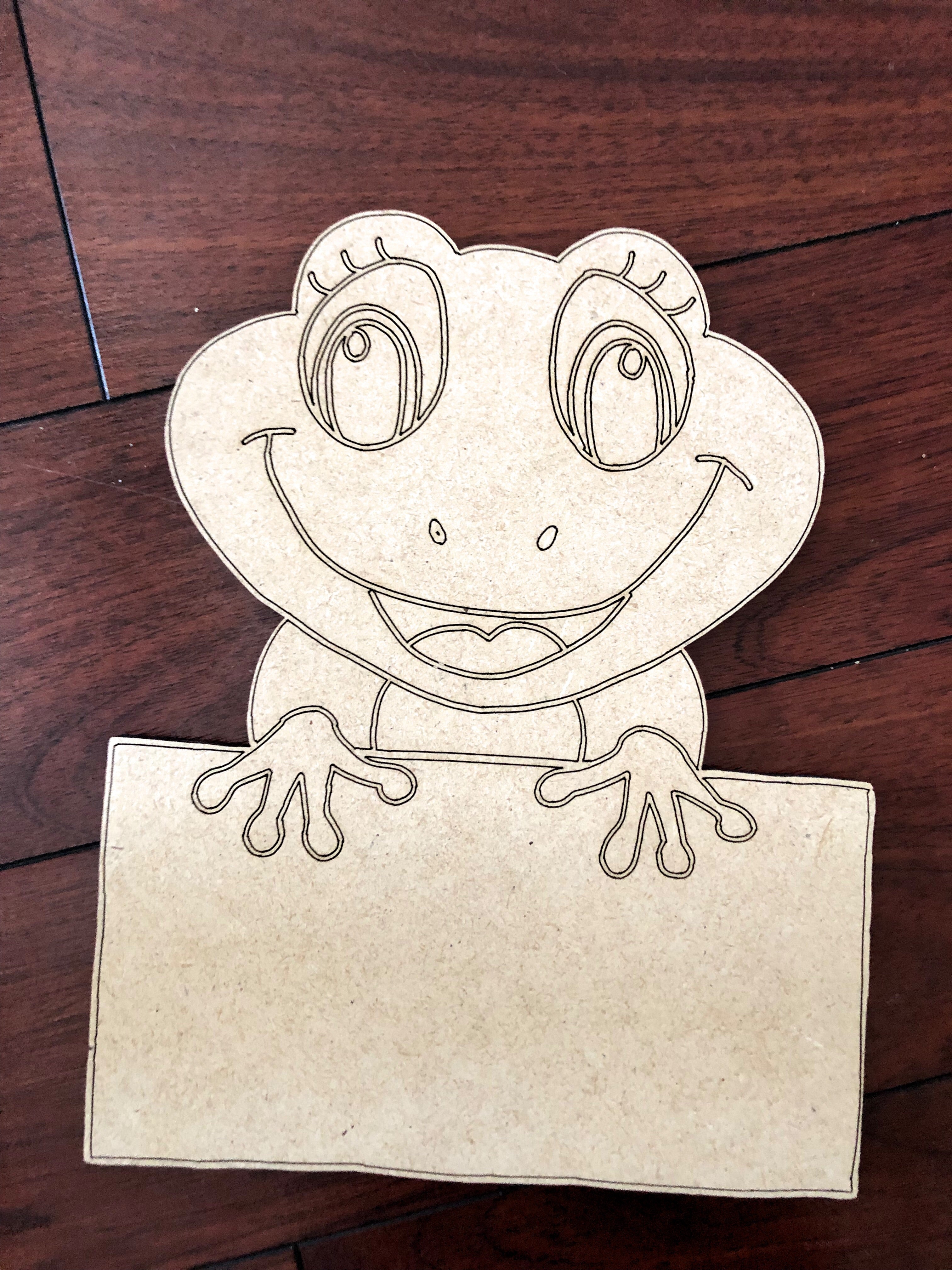 Frog Sign Wood Cut Out Blank