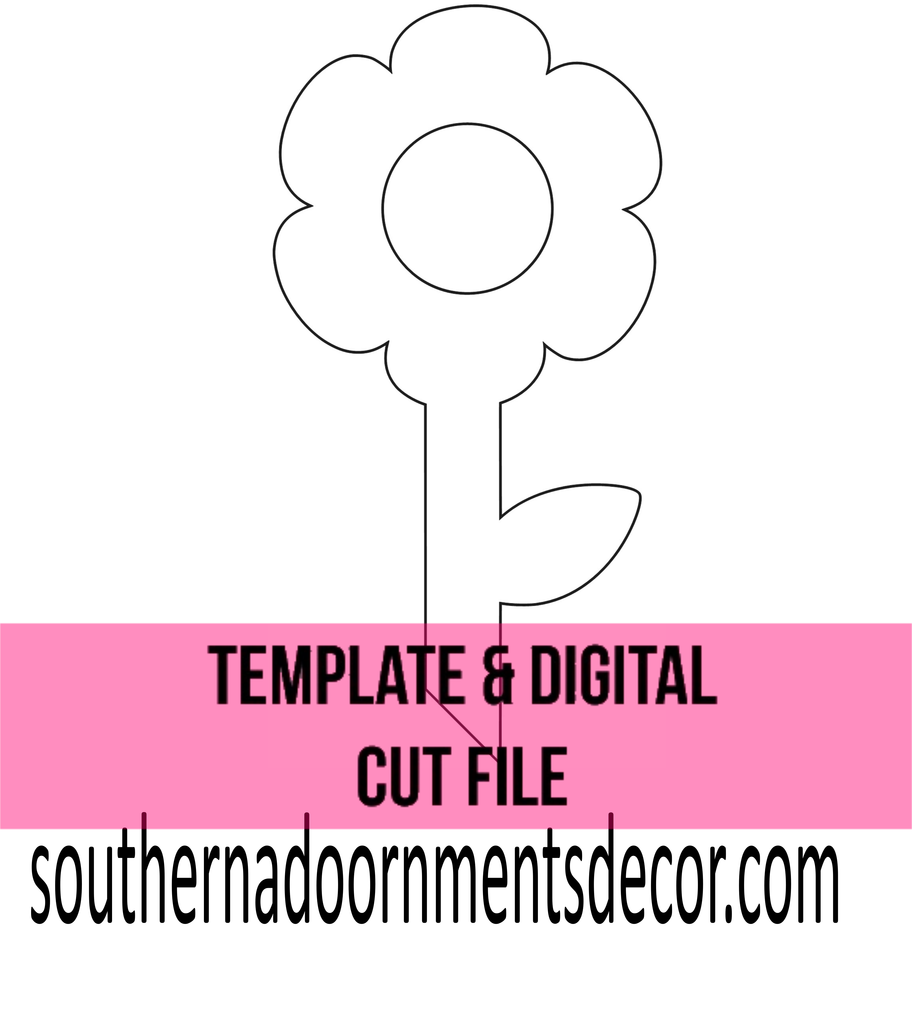 Flower with Stem Template & Digital Cut File