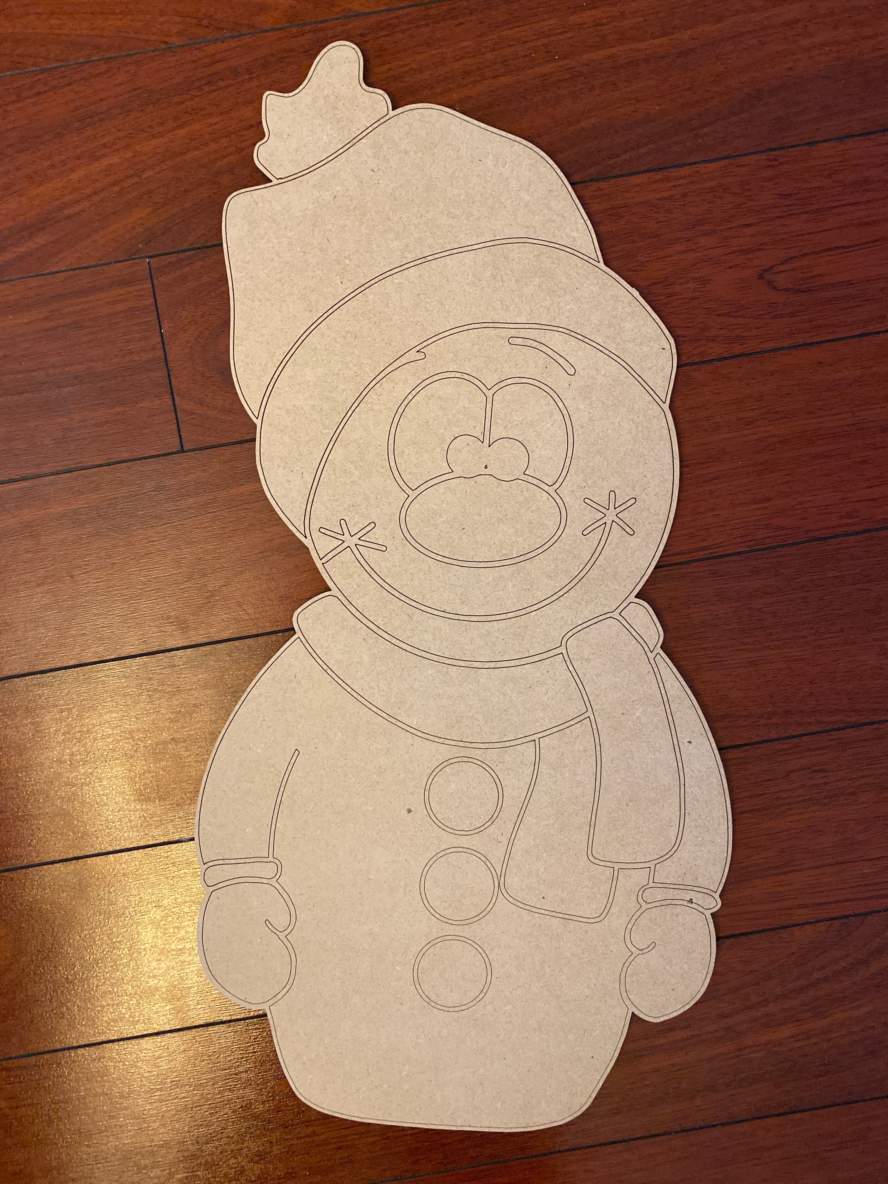 Cuddly Snowman Wooden BLANK