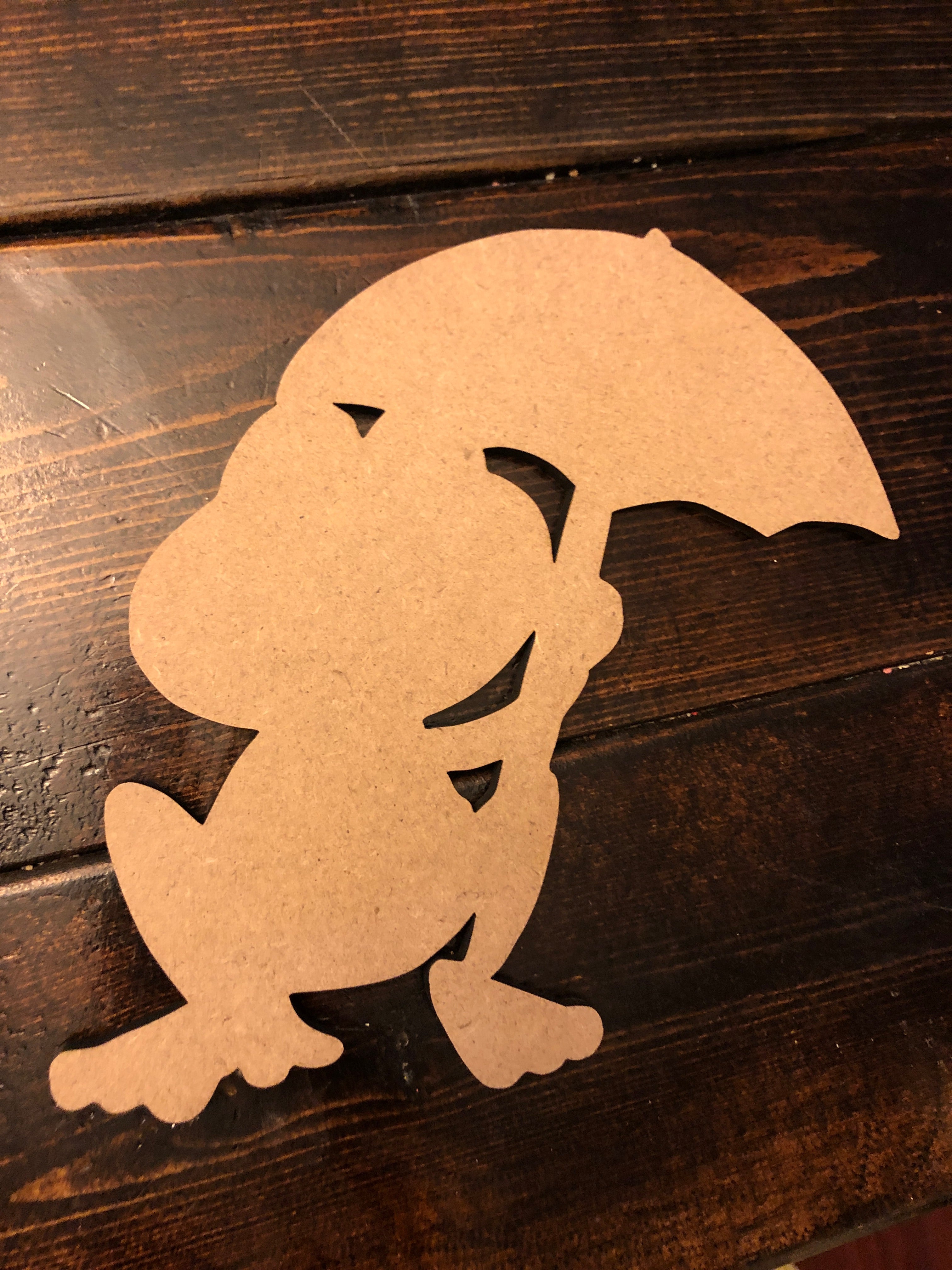 Frog with Umbrella Wood Cut Out Blank