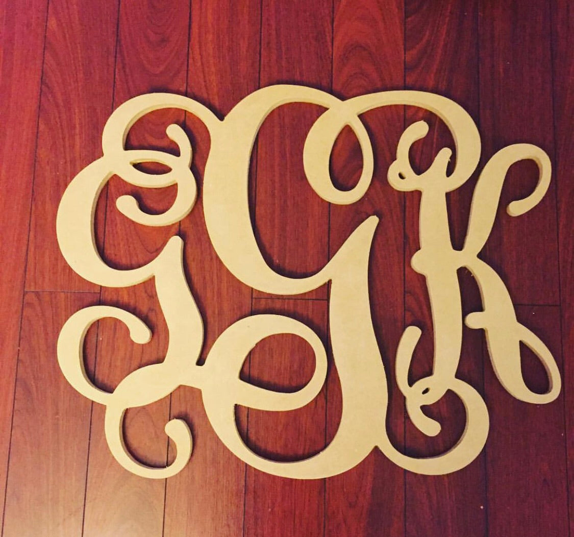 3 Letter Monogram Wooden BLANK