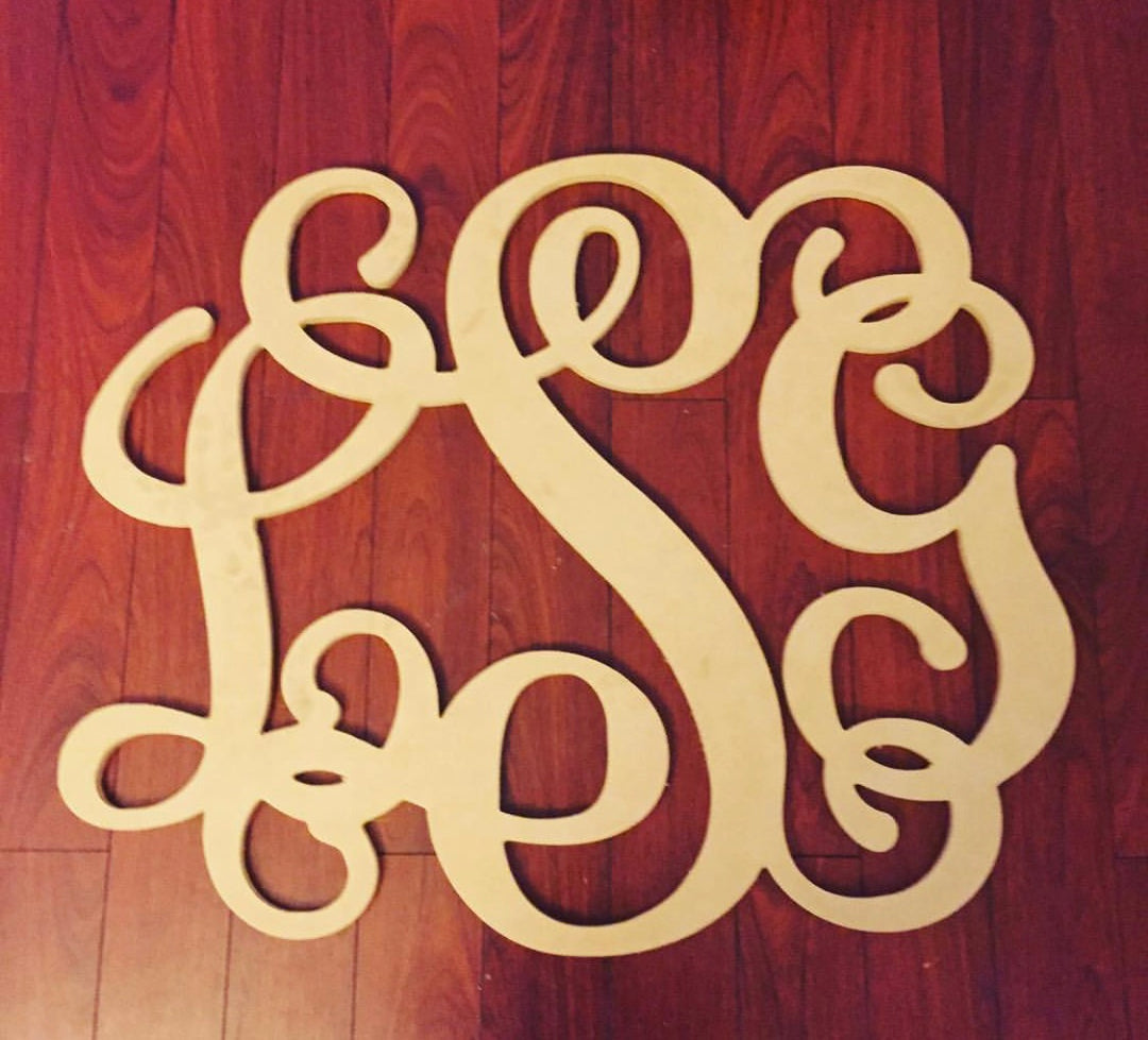 3 Letter Monogram Wooden BLANK – Southern Adoornments Decor