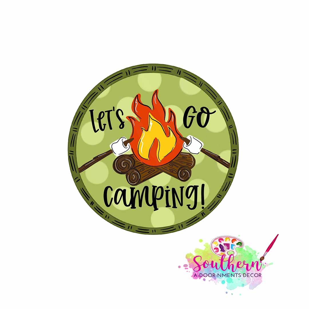 Let's Go Camping Wooden Blank