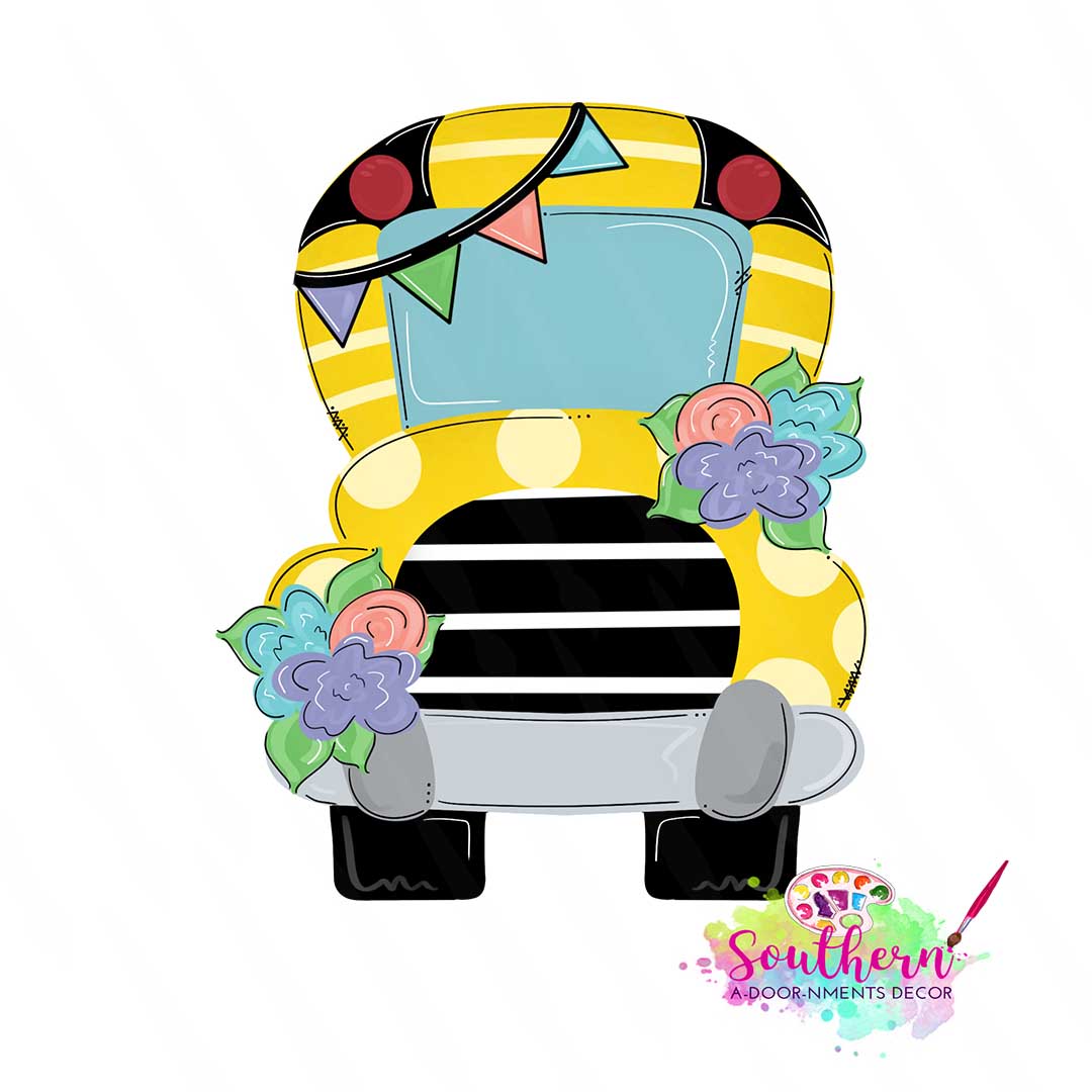 Floral Bus Wooden Blank
