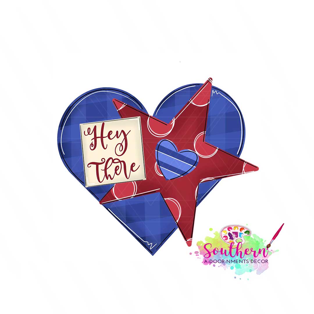 Hey There with star and heart Template & Digital Cut File